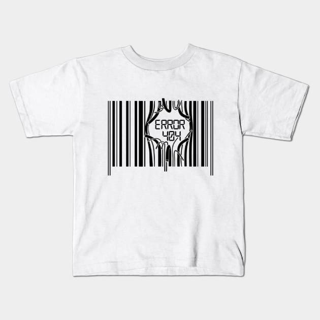 Error 404 Barcode Kids T-Shirt by Cyber Club Tees